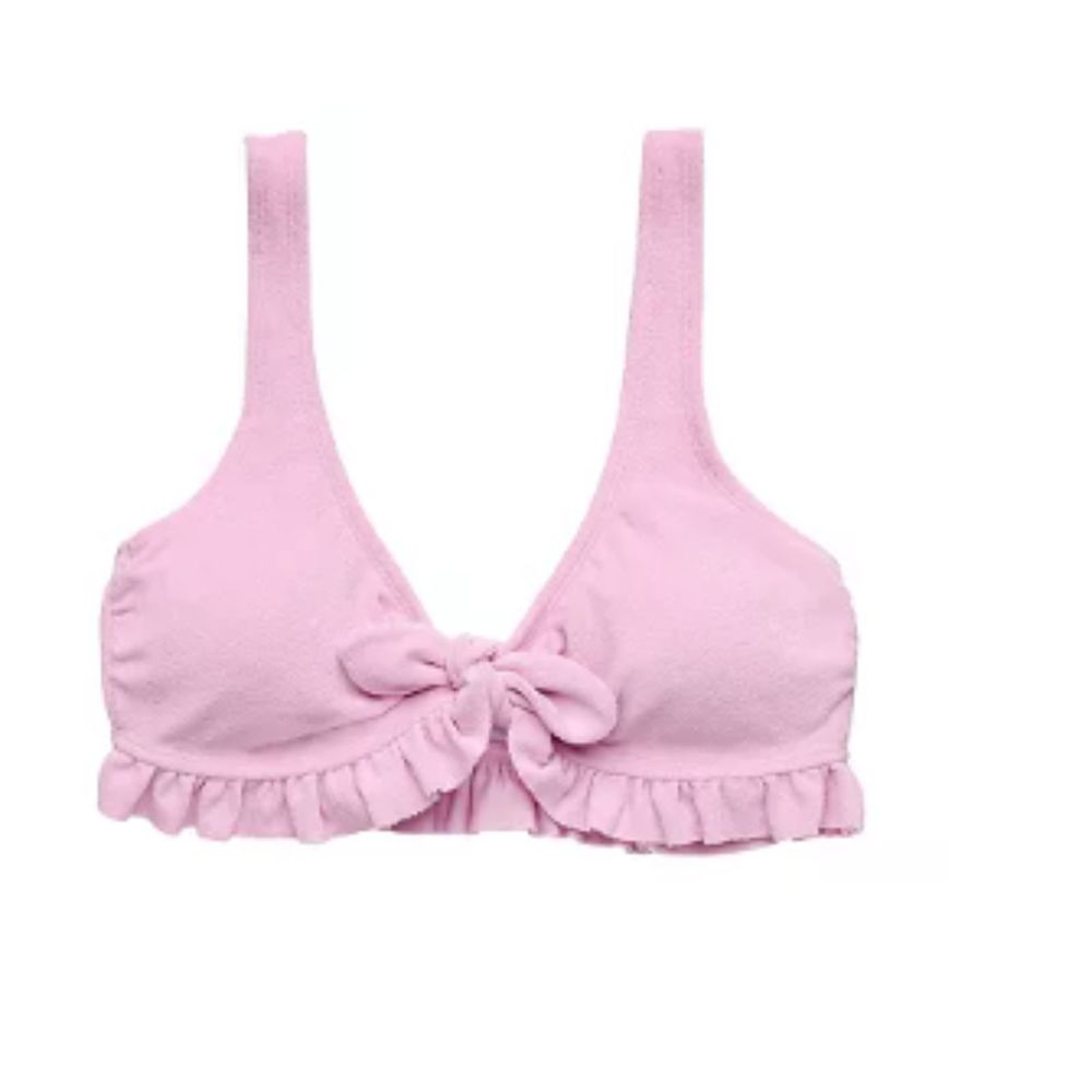 Juniors' Ninety-Nine Degrees Ruffled Bralette Swim Bikini Top